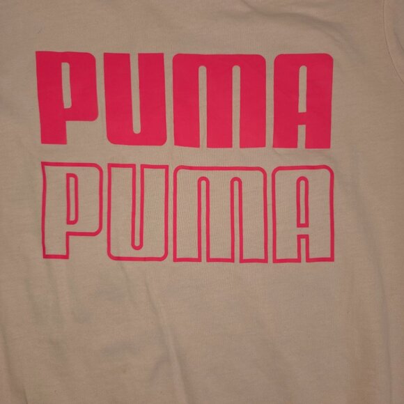 Puma Girls XS 5/6 Pink T-Shirt & Grey Shorts Activewear Set 4167 - Picture 4 of 13
